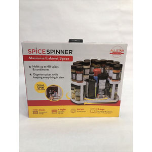 Spice Spinner Two-Tiered Spice Organizer & Holder That Saves Space-Dual Spin-NEW